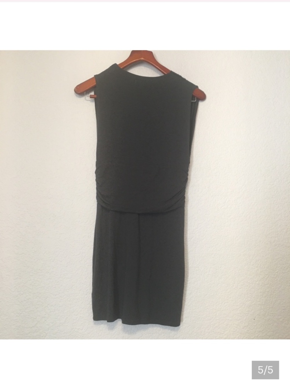 Fighting Eel Sleeveless V-Neck Mini Dress in Charcoal Gray - Picture 6 of 6